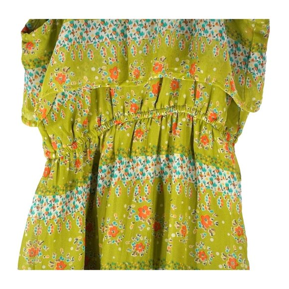 Mossimo Green Floral Sun Dress Size XS Spagetti Straps Mini Above Knee - Picture 8 of 11